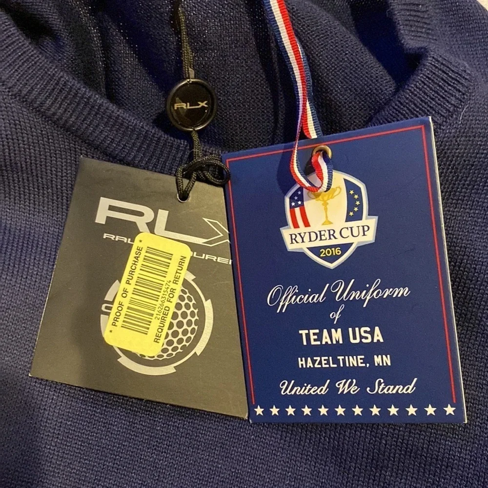 NWT RLX Ralph Lauren Men’s Extra Large USA Golf 2016 Ryder Cup Pullover Sweater